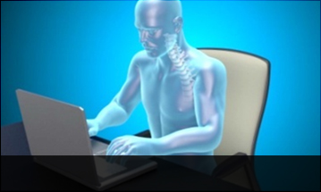 부산자생한방병원 목질환 VDT증후군-정상적인 사람의 컴퓨터 하는 모습입니다.